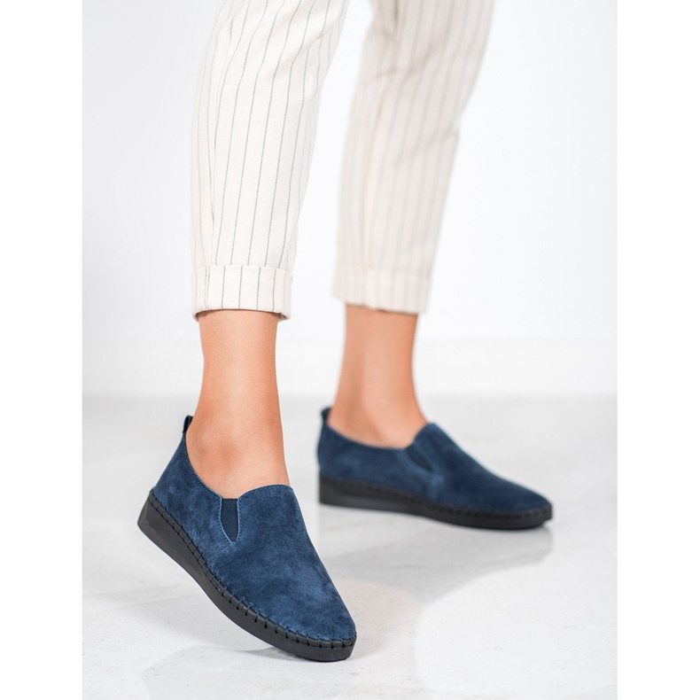 Filippo Scarpe da ginnastica slip-on in pelle blu 1