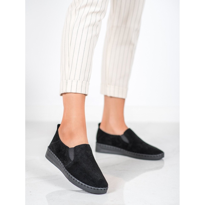 Filippo Scarpe da ginnastica slip-on in pelle nero 1