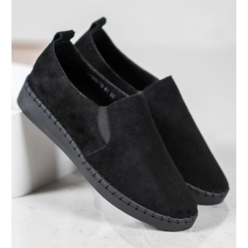 Filippo Scarpe da ginnastica slip-on in pelle nero 2