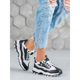 Yes Mile Sneakers Con Glitter bianca nero 1