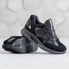 SHELOVET Scarpe sportive in pelle scamosciata nero 2