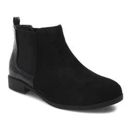Stivaletti Scamosciati Con Elementi In Pelle 99-225 Nero 2