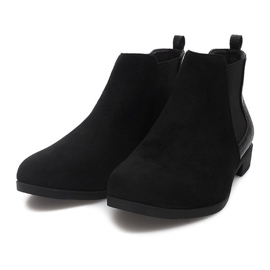 Stivaletti Scamosciati Con Elementi In Pelle 99-225 Nero 1