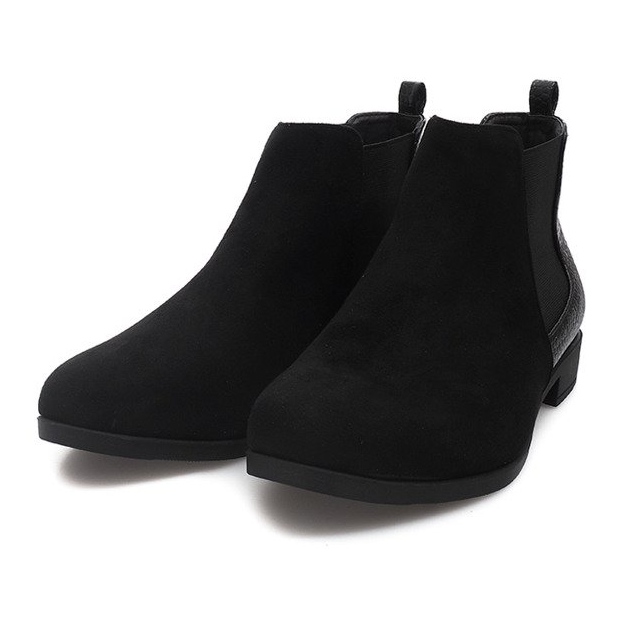 Stivaletti Scamosciati Con Elementi In Pelle 99-225 Nero 1
