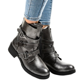 Stivali da donna grigi con fibbie HQ1588 grigio 1