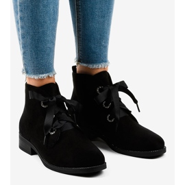 Stivaletti stringati in camoscio nero K123 1