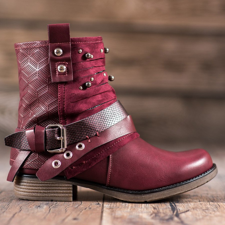 SHELOVET Stivali Con Strass rosso 1