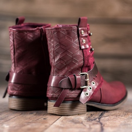 SHELOVET Stivali Con Strass rosso 2