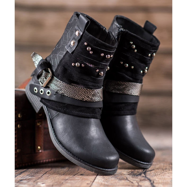 SHELOVET Stivali Con Strass nero 1