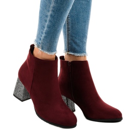 Stivali scamosciati bordeaux sul post DS00055 rosso 2