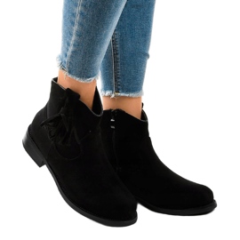 Stivali piatti da donna neri con frange YS476 nero 1