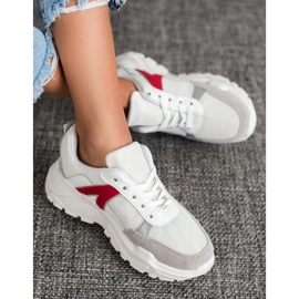 SHELOVET Scarpe da ginnastica sportive bianco rosso multicolore 2