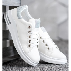 SHELOVET Sneakers in ecopelle bianca 2