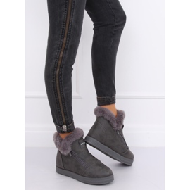 Sneakers grigie alla caviglia con pelliccia W19-29 Grey grigio 2