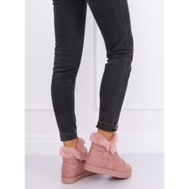 Sneakers rosa alte alla caviglia con pelliccia W19-29 Pink 2