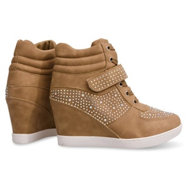 Sneakers Sneakers su stivali con zeppa 3188 Khaki multicolore verde 2