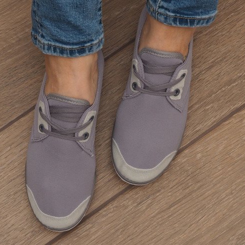 Sneakers stringate grigie in Lycra 1603 grigio 1
