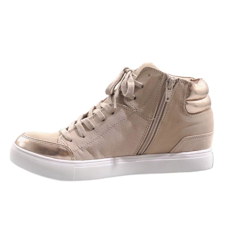 Sneakers con zeppa beige K323 2