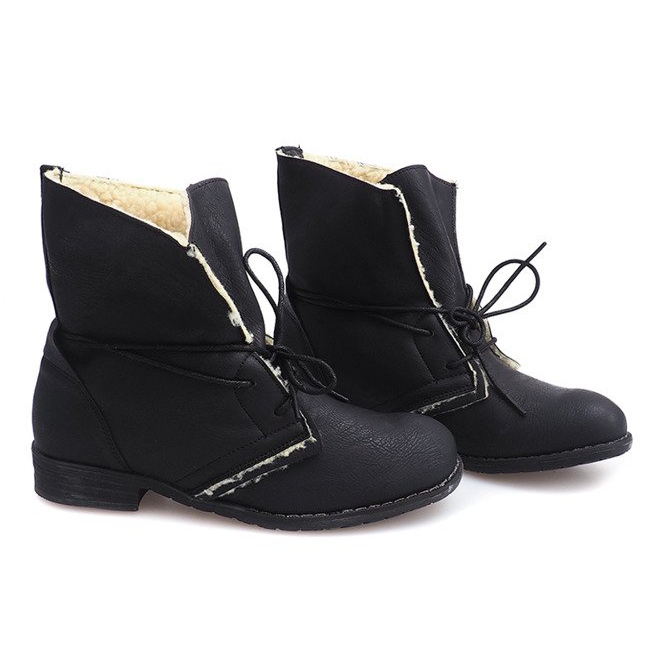 Stivali Stringati Con Pelliccia 8848 Nero 1