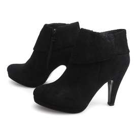 Stivali eleganti su pizzo tacco alto 6-67 nero 1