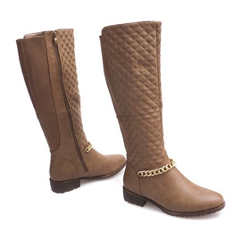 Stivali caldi trapuntati 16072 Kaki multicolore verde 2