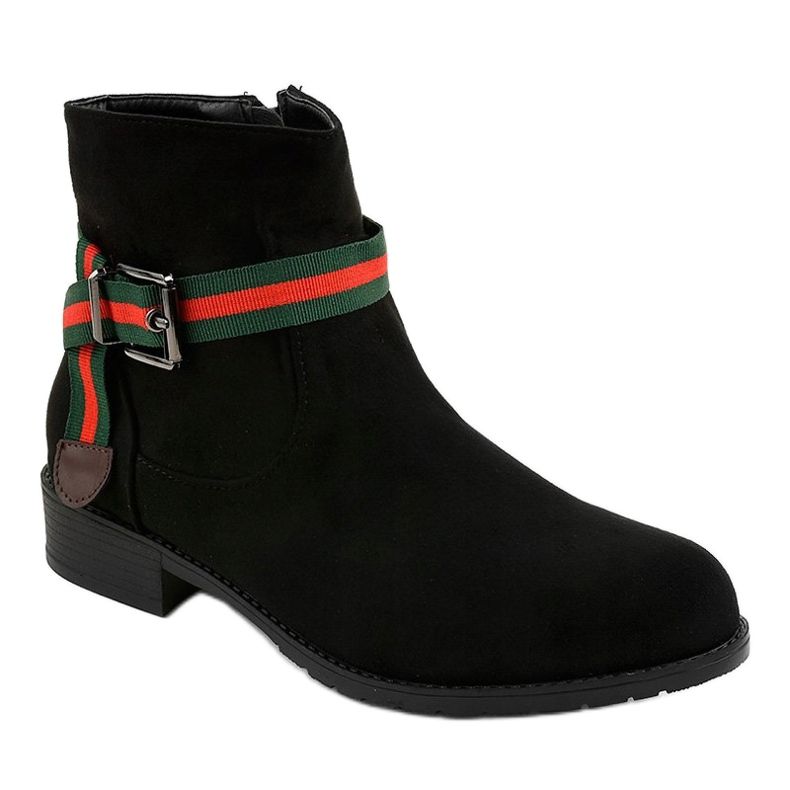 Stivaletti in camoscio nero con fibbia 6119 1