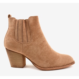 Stivali in camoscio beige sul post SA-3338 2