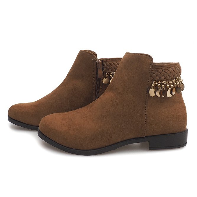 Stivali in pelle scamosciata LL113 cammello marrone 1