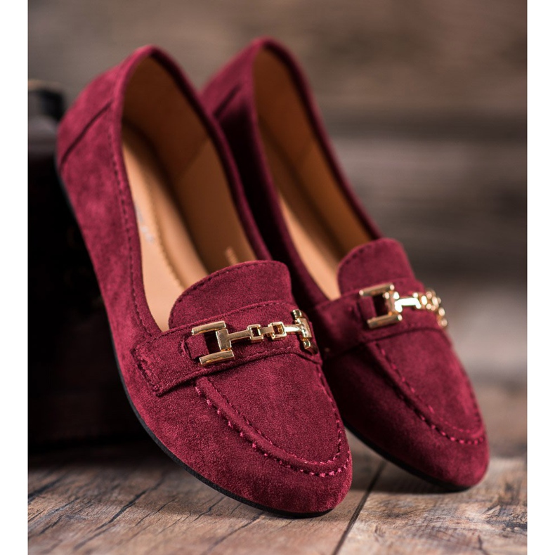 Abloom Signori in pelle scamosciata con ornamento rosso 2