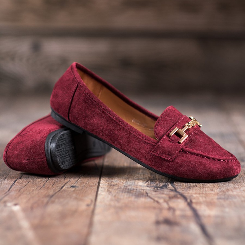 Abloom Signori in pelle scamosciata con ornamento rosso 1