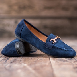 Abloom Signori in pelle scamosciata con ornamento blu 1