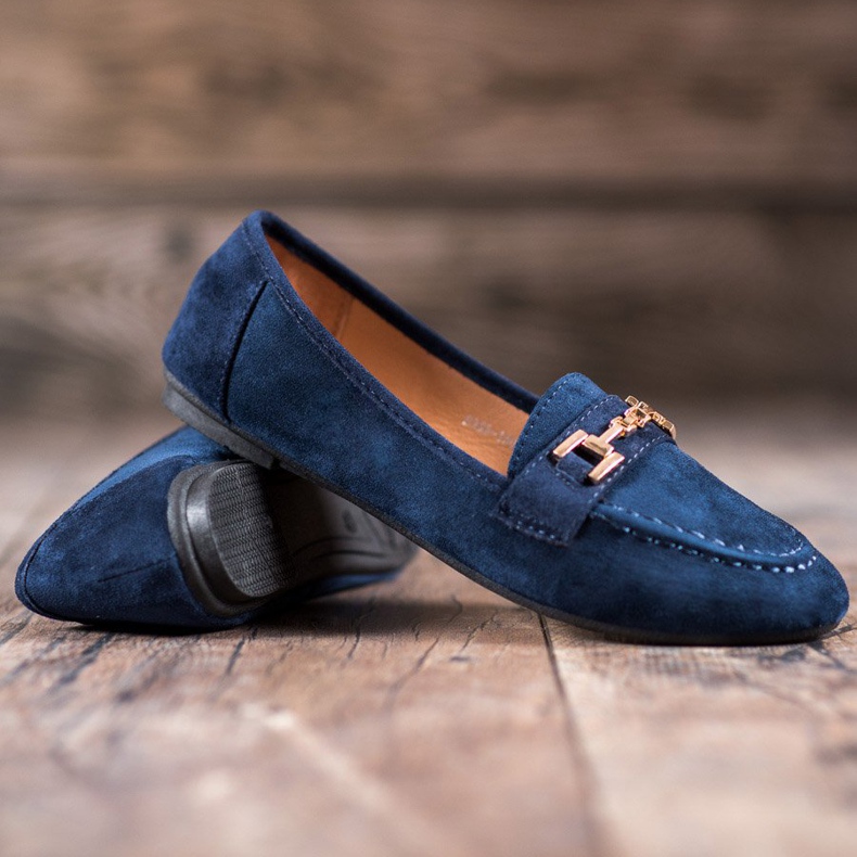Abloom Signori in pelle scamosciata con ornamento blu 1