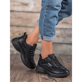 SHELOVET Scarpe sportive lucide nero 1