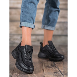 SHELOVET Scarpe sportive lucide nero 2