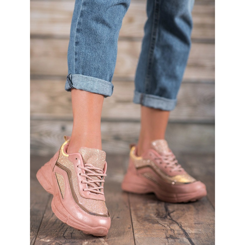 SHELOVET Scarpe sportive lucide rosa 2