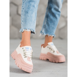 SHELOVET Scarpe sportive stringate rosa 2