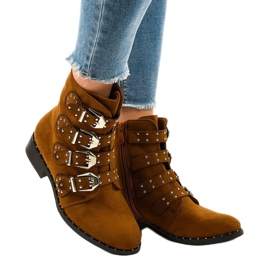 Stivali da donna marroni con fibbie A-167 marrone 1