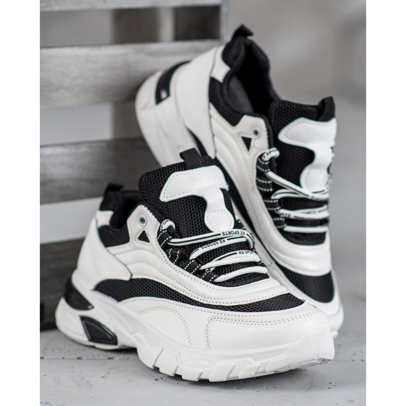 SHELOVET Scarpe da ginnastica alla moda bianco nero 1