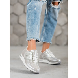 SHELOVET Sneakers con stampa serpente grigio 1