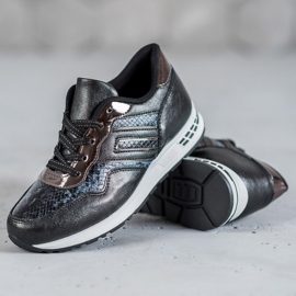 SHELOVET Sneakers con stampa serpente nero 1