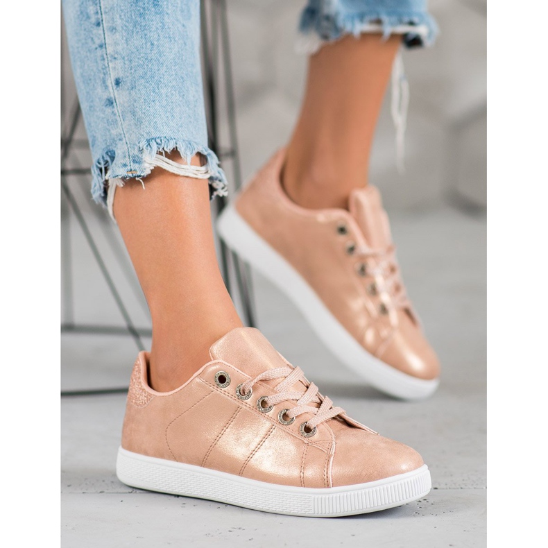 SHELOVET Sneakers Con Glitter rosa 1