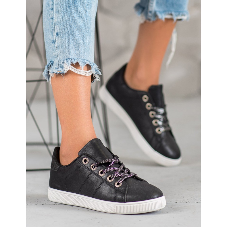 SHELOVET Sneakers Con Glitter nero 2