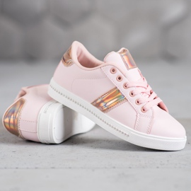 SHELOVET Sneakers Con Cubic Zirconia rosa 1