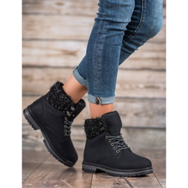 SHELOVET Trapper con glitter nero 1