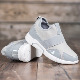 Ideal Shoes Sneakers alla moda senza lacci grigio 1