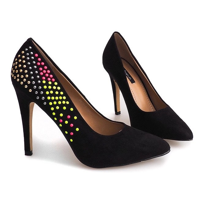 Tacco alto in camoscio U415-1 Nero 1