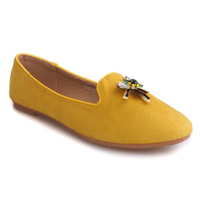 Ballerine in camoscio con attaccatura 9988 Yellow giallo 2