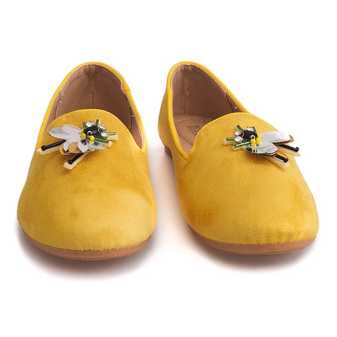 Ballerine in camoscio con attaccatura 9988 Yellow giallo 1