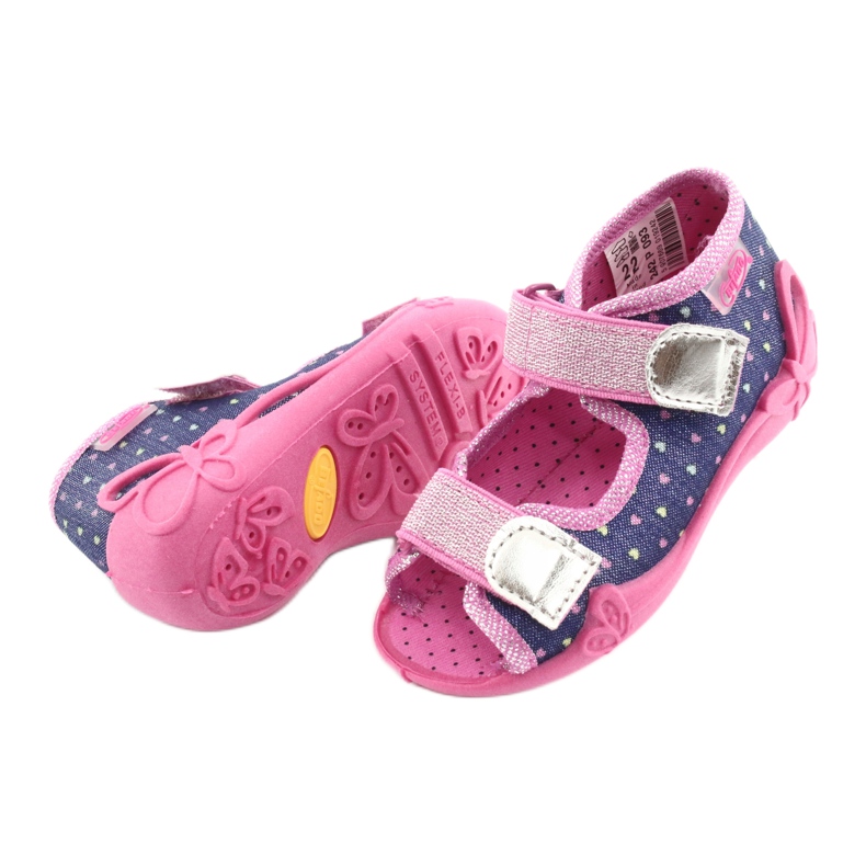 Scarpe per bambini Befado 242P093 blu navy rosa grigio 4