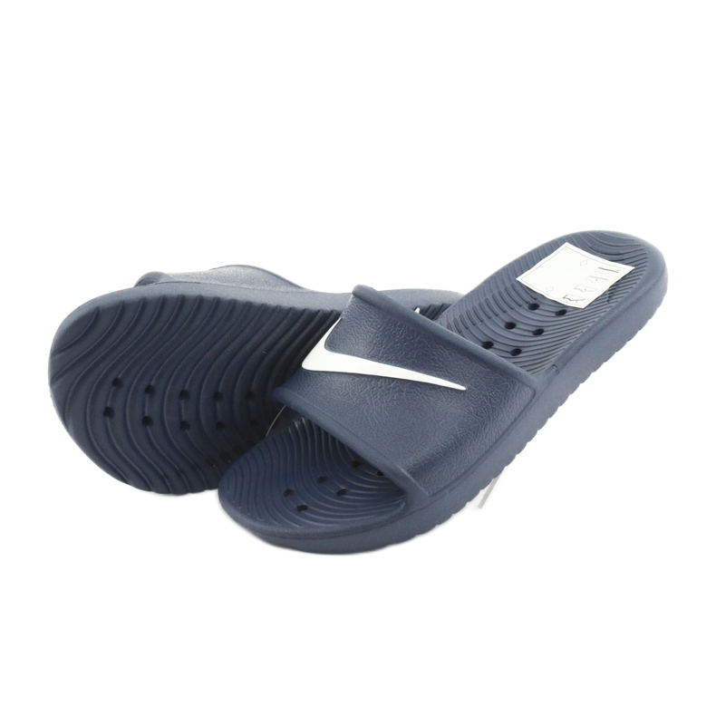 Nike Kawa Doccia 832528 400 pantofole bianco blu navy 4
